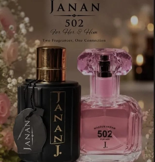 502 Wasim Akram & Janan Gold J. Perfume Set (2 × 100ml) – Long-Lasting Unisex Fragrance